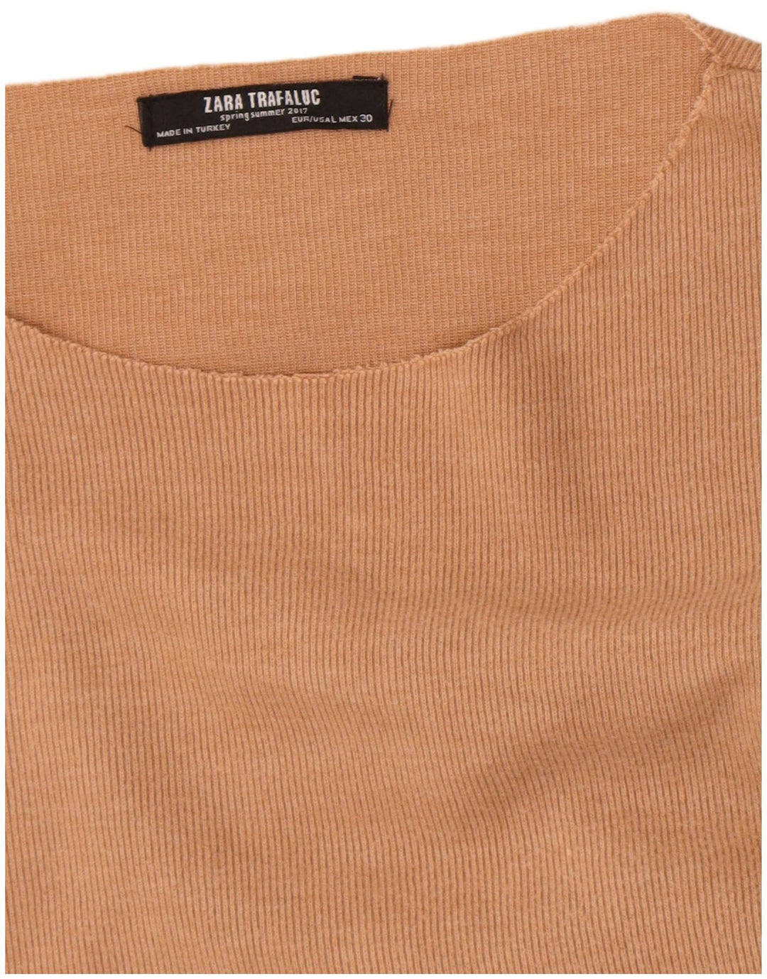 Zara Dame Trafaluc Top Langærmet UK 16 Stor Beige