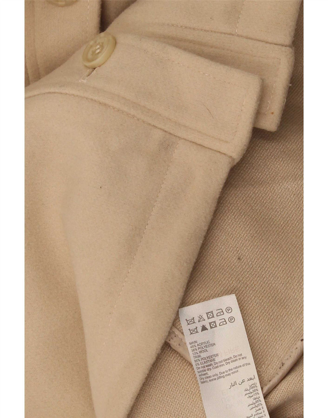 MINT VELVET Oversized bomberjakke til kvinder UK 14 Medium Beige Akryl