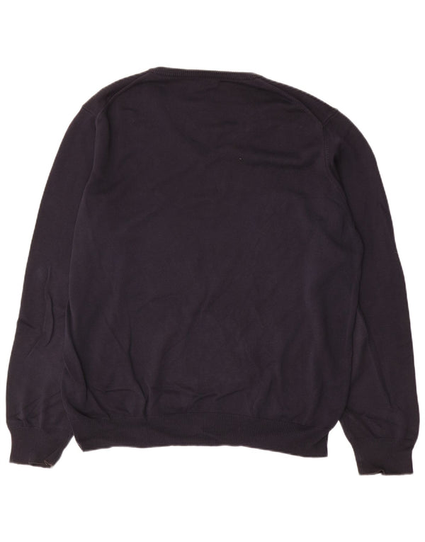 Henry Cottons Herre V-hals sweater XL marineblå bomuld