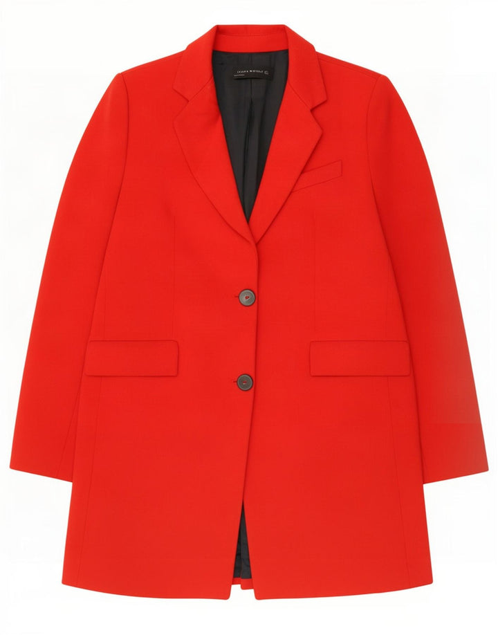 Zara Dame Longline 2 Button Blazer Jacket UK 16 Large Red