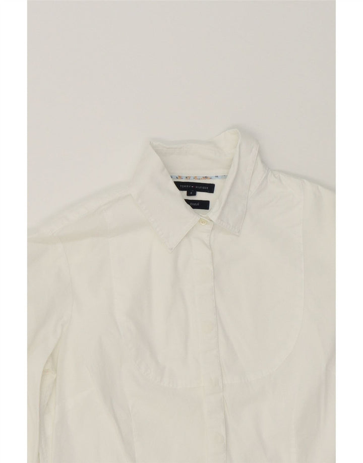 TOMMY HILFIGER Womens Shirt US 8 Medium White Cotton Vintage Tommy Hilfiger and Second-Hand Tommy Hilfiger from Messina Hembry 