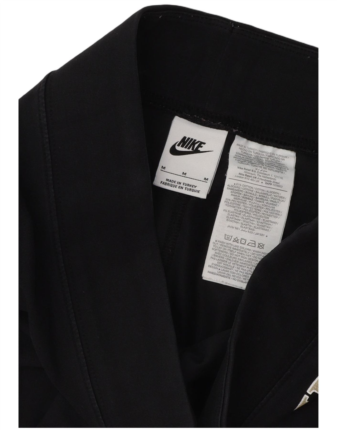 NIKE Grafiske Leggings til kvinder UK 14 Medium Sort Bomuld