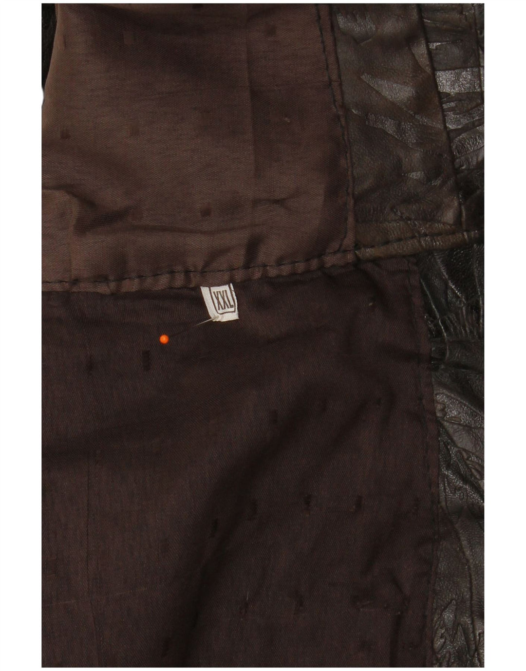 VINTAGE Herre lædervest 2XL brun patchwork