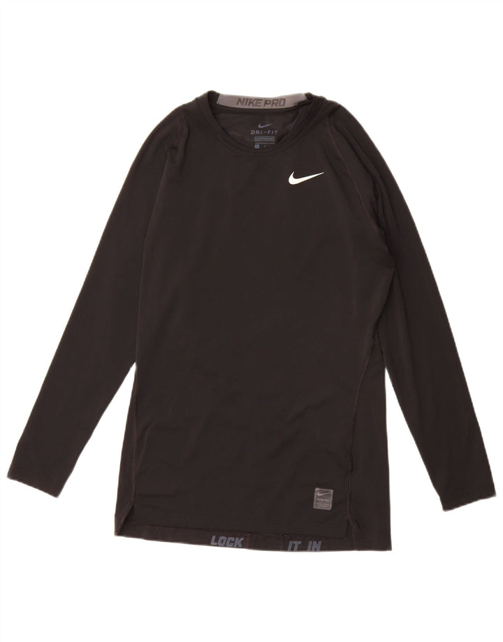 NIKE Herre Dri Fit grafisk top langærmet medium sort polyester