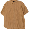 Vintage kortærmet herreskjorte 2XL beige hør