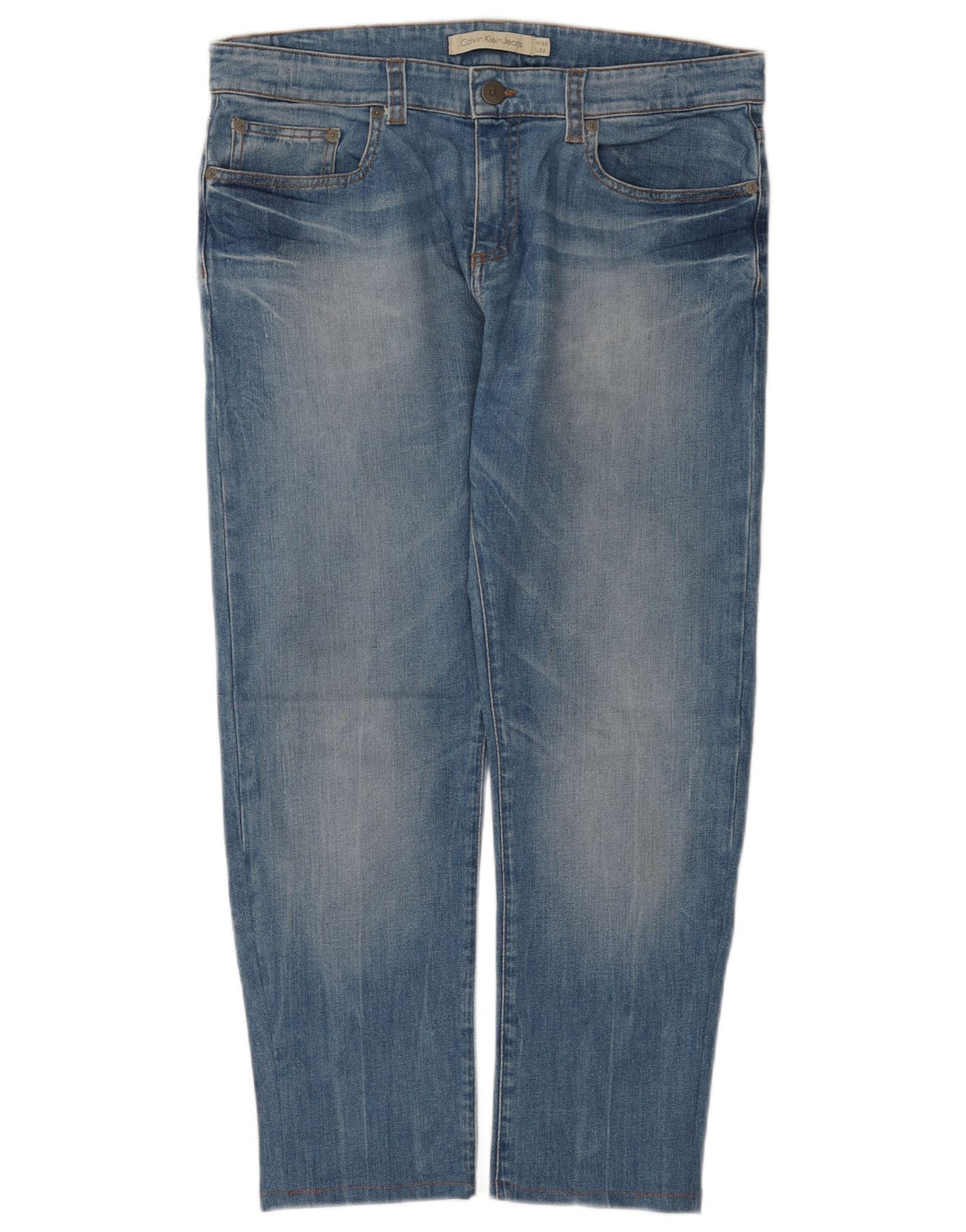 CALVIN KLEIN Herre Slim Jeans W32 L26 Blå Bomuld