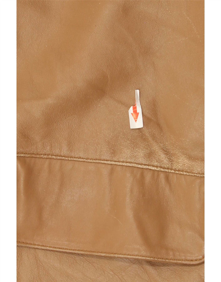 Vintage dame læderjakke IT 48 XL Beige