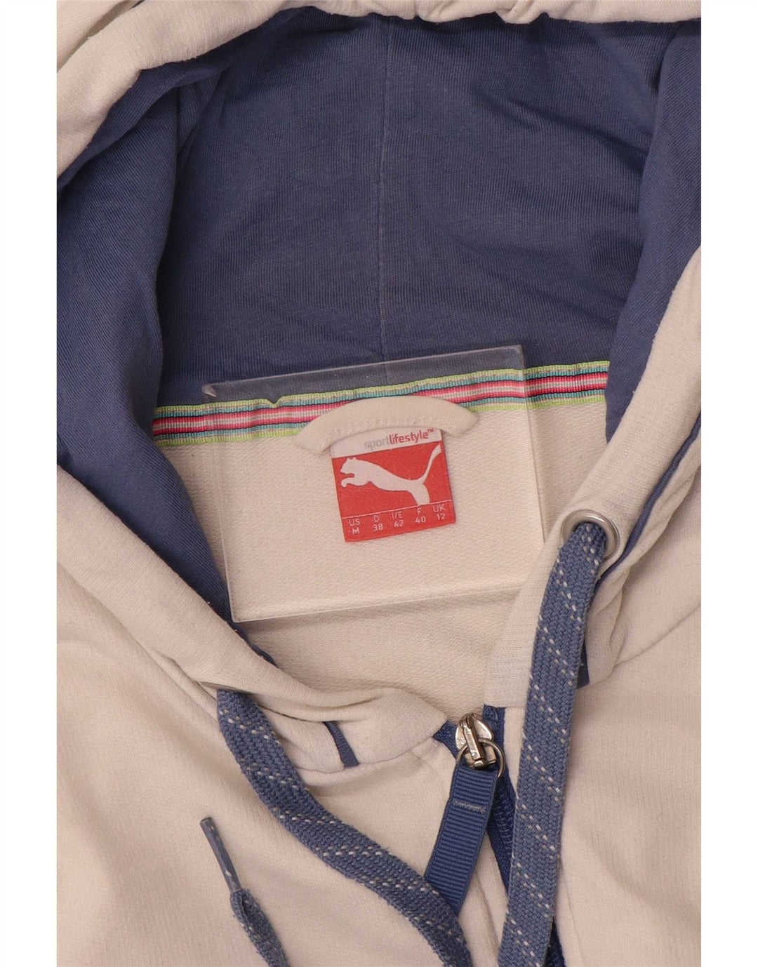 Puma hættetrøje med lynlås til kvinder UK 12 Medium White