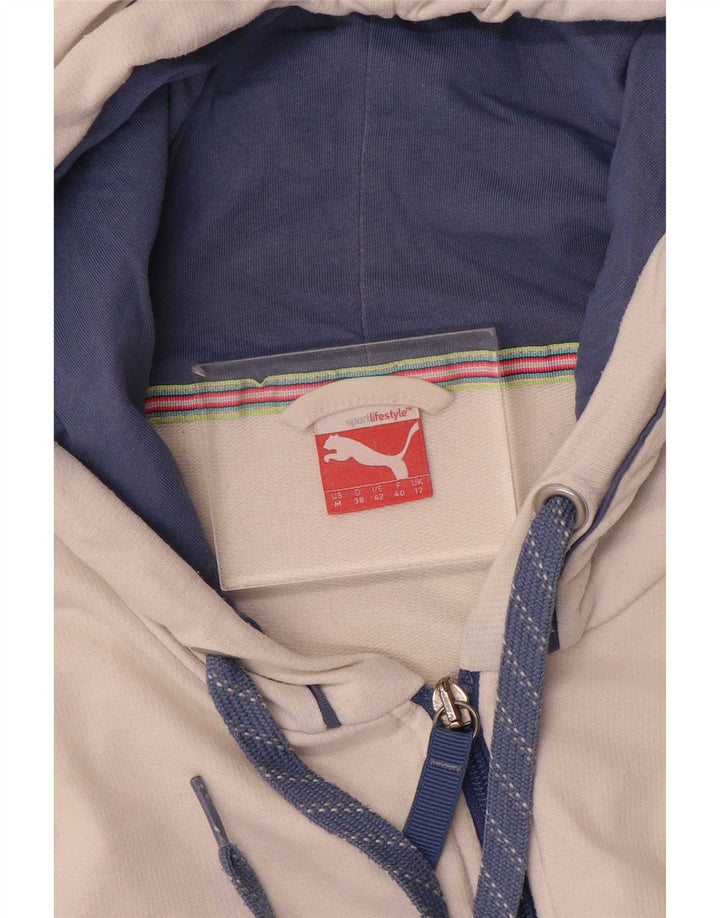 Puma hættetrøje med lynlås til kvinder UK 12 Medium White