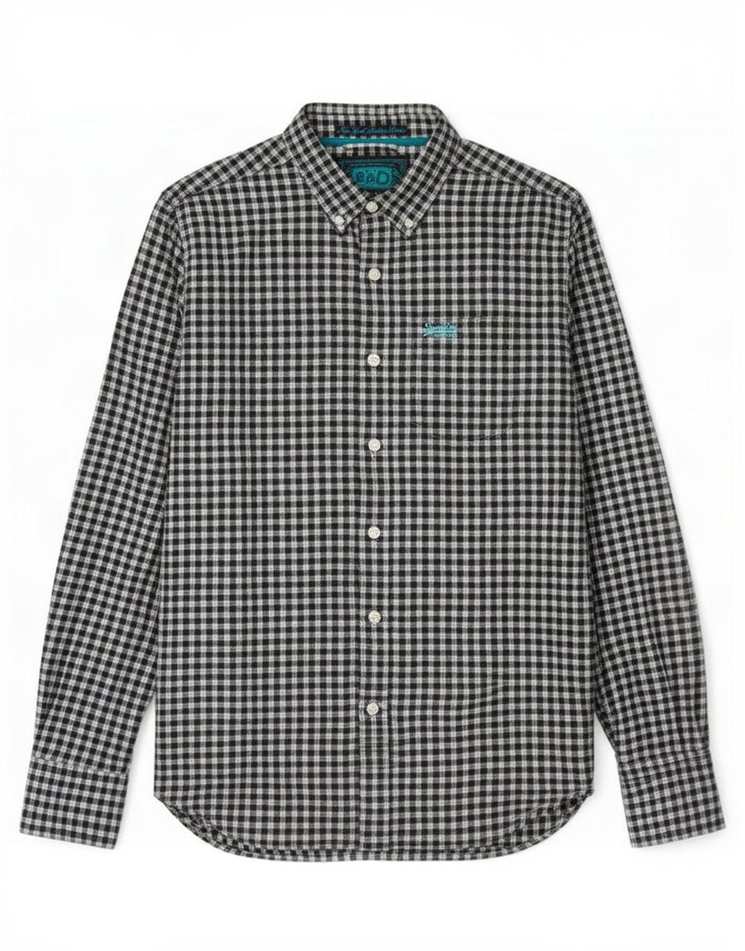 Superdry Flanelskjorte til mænd Medium Sort Gingham Bomuld