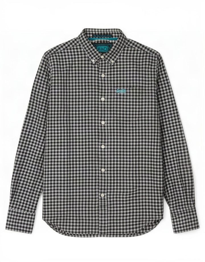 Superdry Flanelskjorte til mænd Medium Sort Gingham Bomuld
