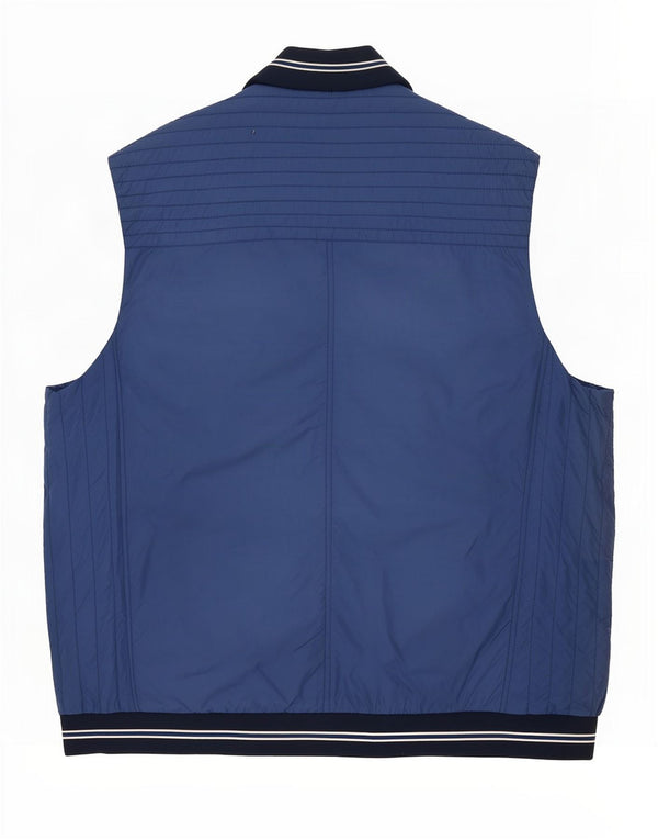 Paul & Shark Herre grafisk polstret Gilet UK 46 3XL Blå Colourblock Nylon