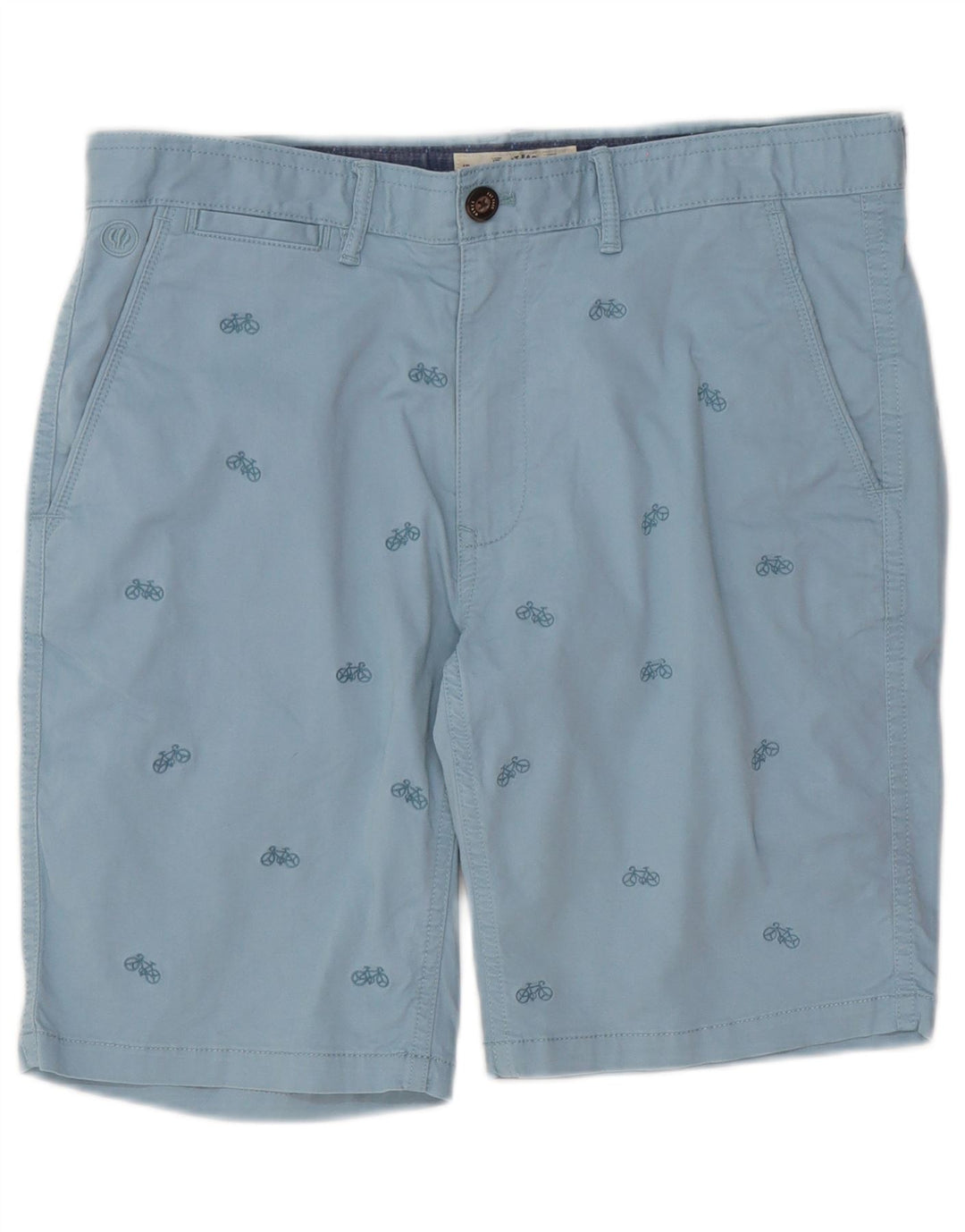 Fat Face Herre Chino Shorts W34 Stor Blå Plettet Bomuld