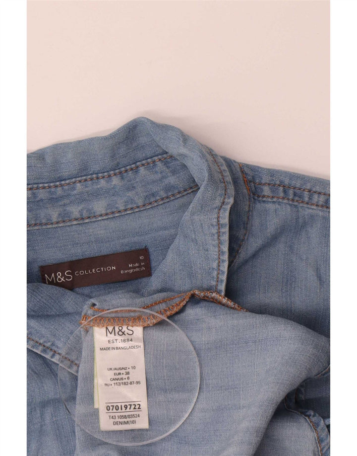 Marks & Spencer Dame Oversized Denim Shirt UK 10 Small Blue Lyocell