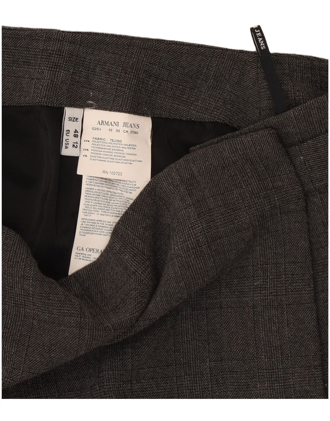 Armani Jeans Dame Wrap Nederdel US 12 Large W34 Grey Ternet polyester