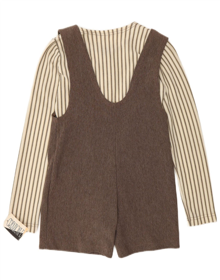 Vintage kvinders 2-delt sæt UK 12 medium brun stribet