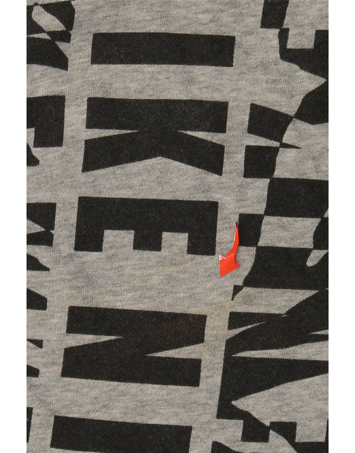 NIKE Graphic Sweatshirt Jumper UK 14 Medium Grey Bomuld