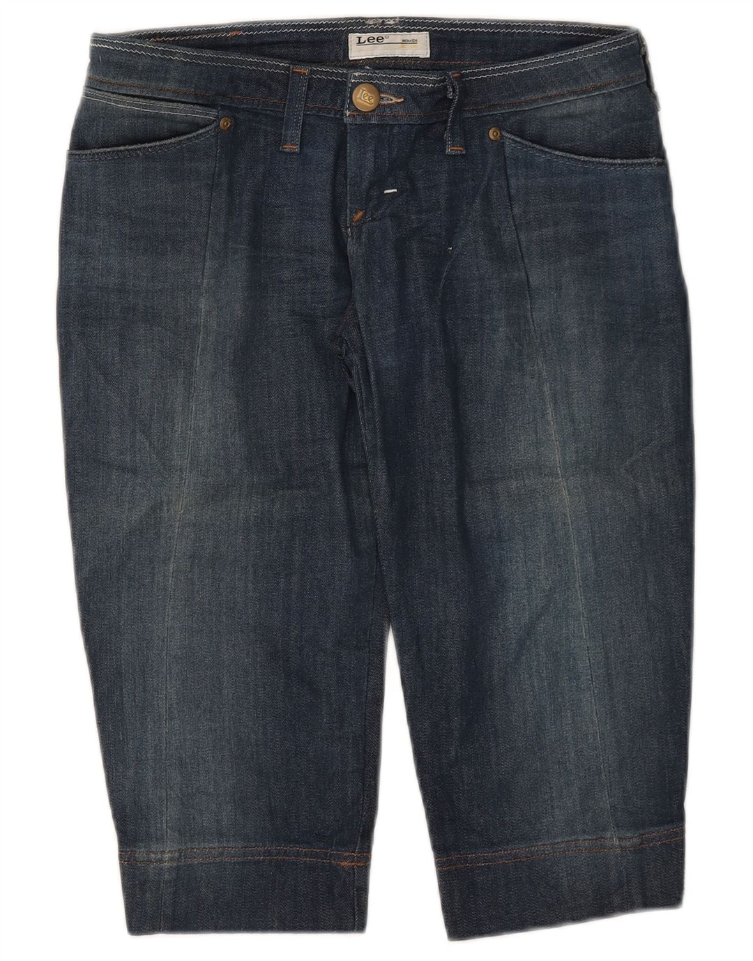 Lee Dame Crystal Capri Jeans W30 L16 Marineblå Bomuld