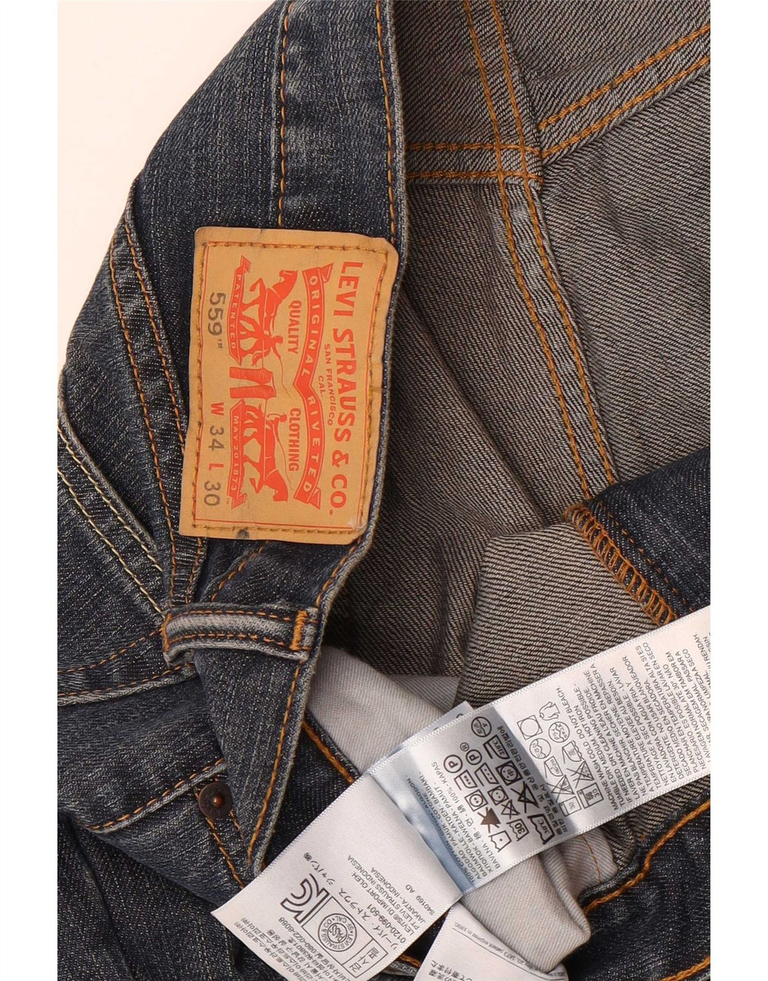 Levi's Herre 559 Straight Jeans W34 L30 Blå Bomuld