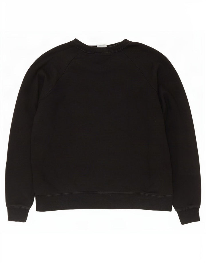 Nike Dame Sweatshirt Jumper UK 14 Medium Sort Bomuld