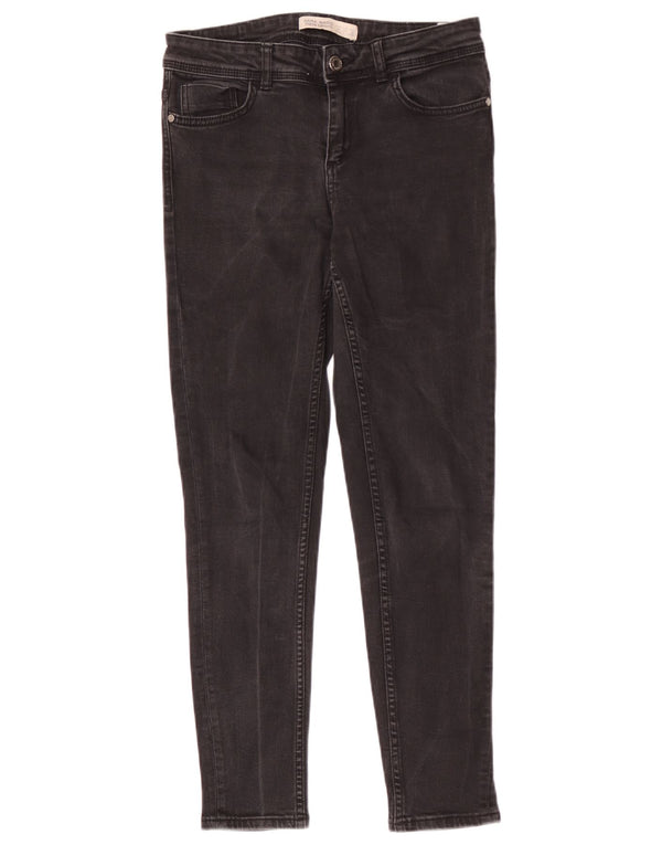 Zara Dame Skinny Jeans EU 36 XS W26 L27 Sort Bomuld