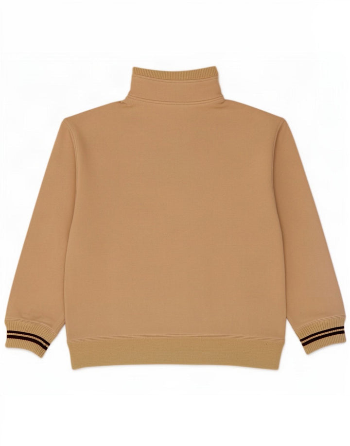 Champion Herre Zip Neck Sweatshirt Jumper Medium Beige Bomuld