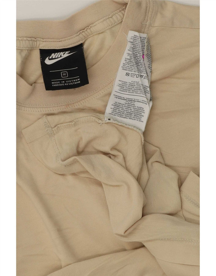 Nike T-shirt top til mænd XL Beige bomuld