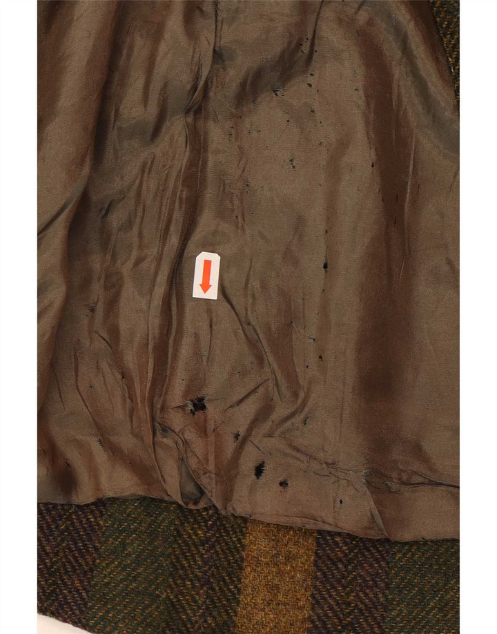 Vintage kvinde bomberjakke UK 16 Stor Khaki stribet uld