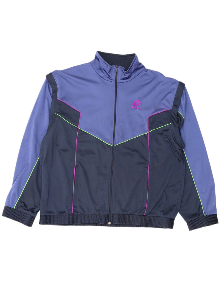 LOTTO Træningsdragt til mænd Topjakke XL Blå Colourblock