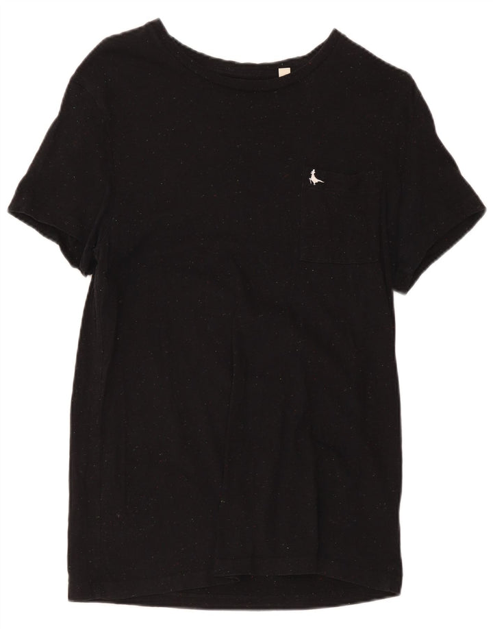 Jack Wills Herre Slim Fit T-shirt Top Medium Sort Flecked Bomuld