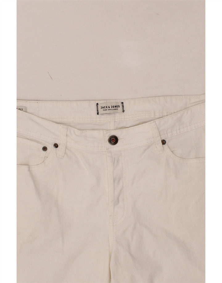 JACK & JONES Mens Casual Shorts XL W38  White Polyester Vintage Jack & Jones and Second-Hand Jack & Jones from Messina Hembry 