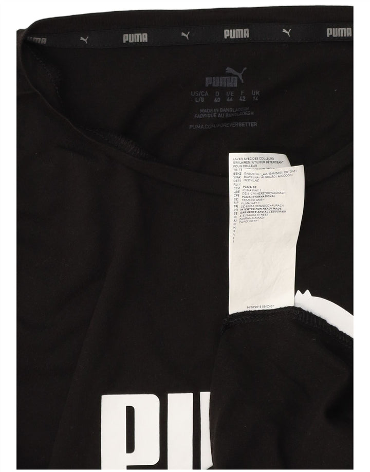 PUMA Grafisk T-shirt top til kvinder DK 14 Stor sort bomuld