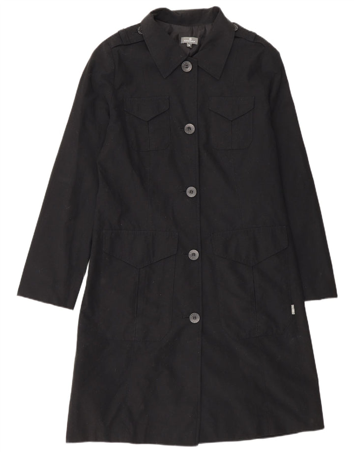 Naf Naf Militær Overfrakke til kvinder UK 12 Medium Sort Polyester