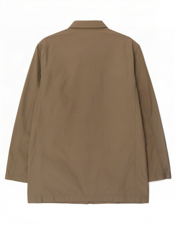 Zara Herre Overfrakke UK 42 XL Khaki Bomuld