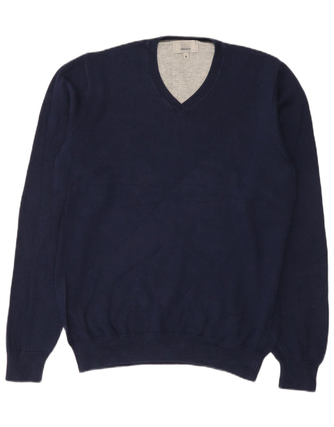 Marks & Spencer Herre Regular Fit V-hals sweater Medium Navy Blue