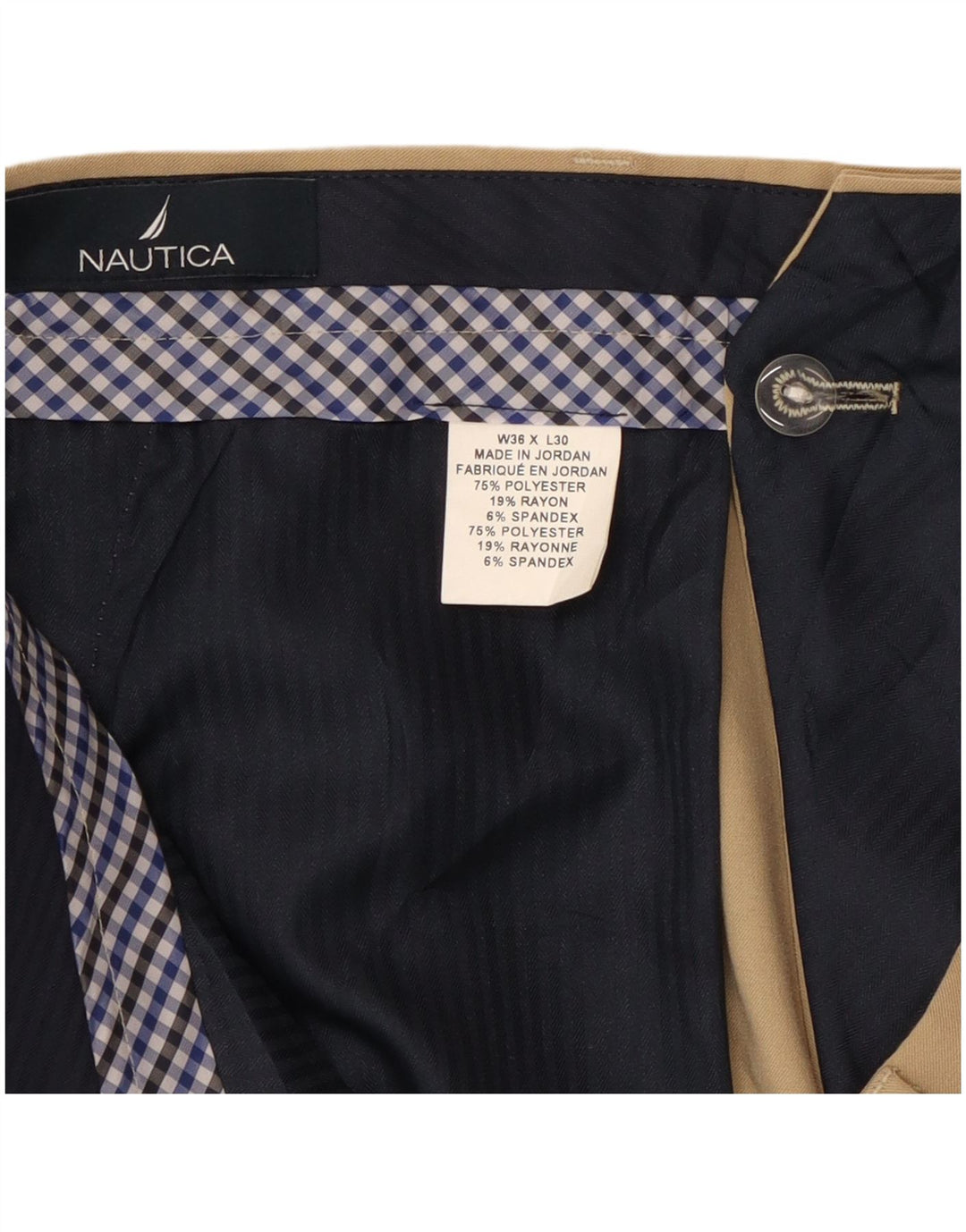 Nautica Straight Suit Bukser til mænd W36 L30 Beige Polyester