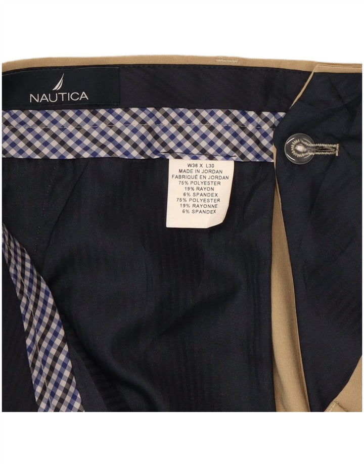 Nautica Straight Suit Bukser til mænd W36 L30 Beige Polyester