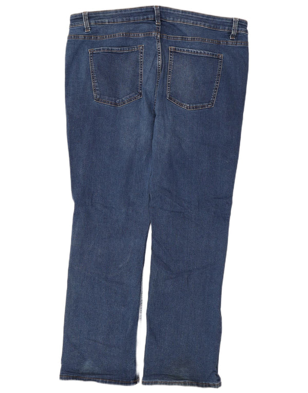Marks & Spencer Dame Regular Bootcut Jeans UK 20 2XL W42 L31 Blå Bomuld