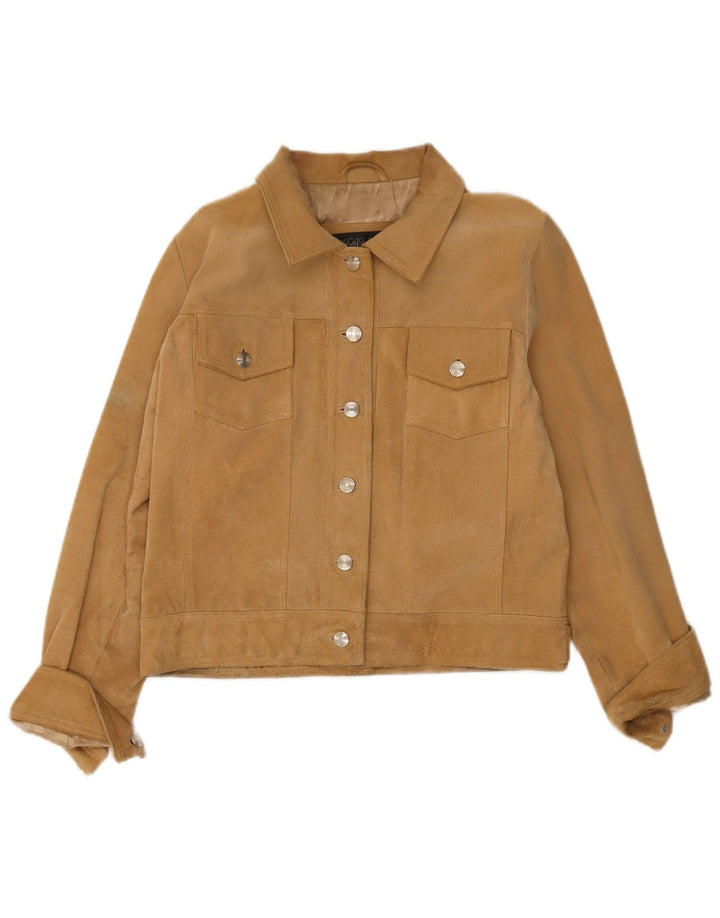 Staccato Dame Crop Ruskindsjakke EU 38 medium brunt læder