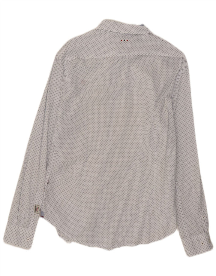 Napapijri Herre Slim Fit skjorte Medium hvid plettet