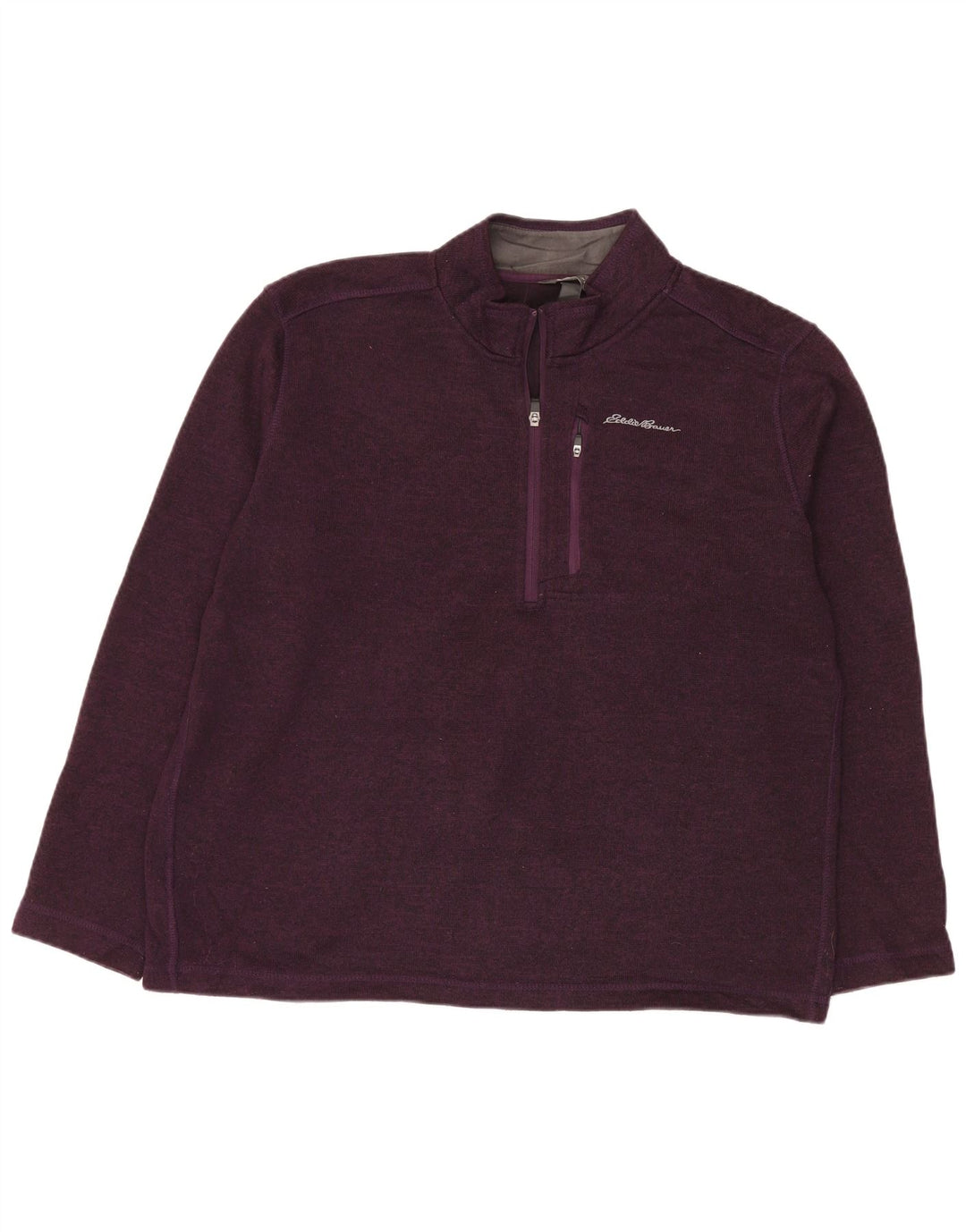 EDDIE BAUER Sweatshirt med lynlås til mænd XL Lilla Flecked Polyester