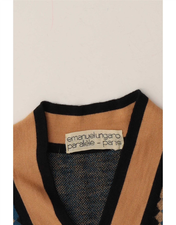 Emanuel Ungaro Dame Vest Tank Top UK 10 Small Multicolored Geometric