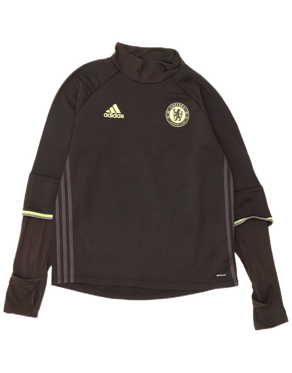 Adidas Herre Chelsea FC Grafisk Top Langærmet Medium Sort Polyester