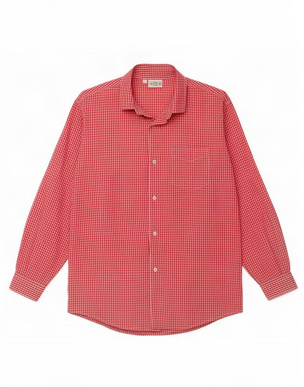 Benetton Boys O12 skjorte 8-9 år Large Red Gingham Cotton