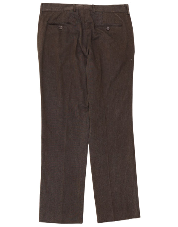 Zara Straight Suit Bukser til mænd EU 44 Large W34 L33 Brun Polyester