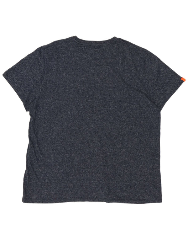Superdry T-shirt top til mænd 3XL marineblå flækket bomuld