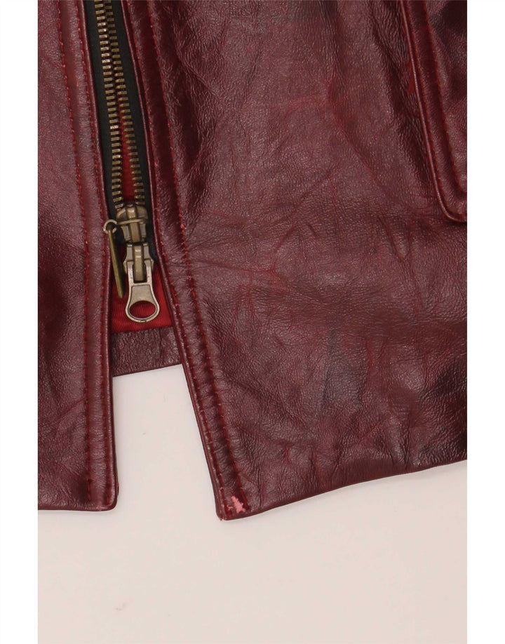 Vintage dame læderjakke UK 26 5XL Burgundy