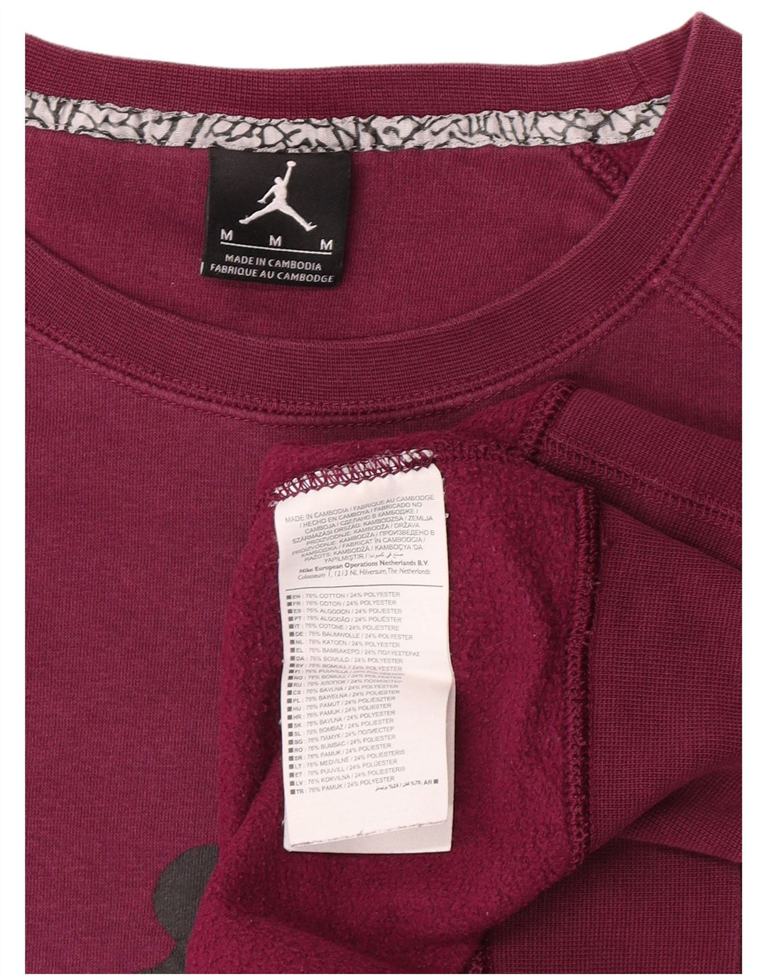 Jordan Herre Grafisk Sweatshirt Jumper Medium Lilla Bomuld