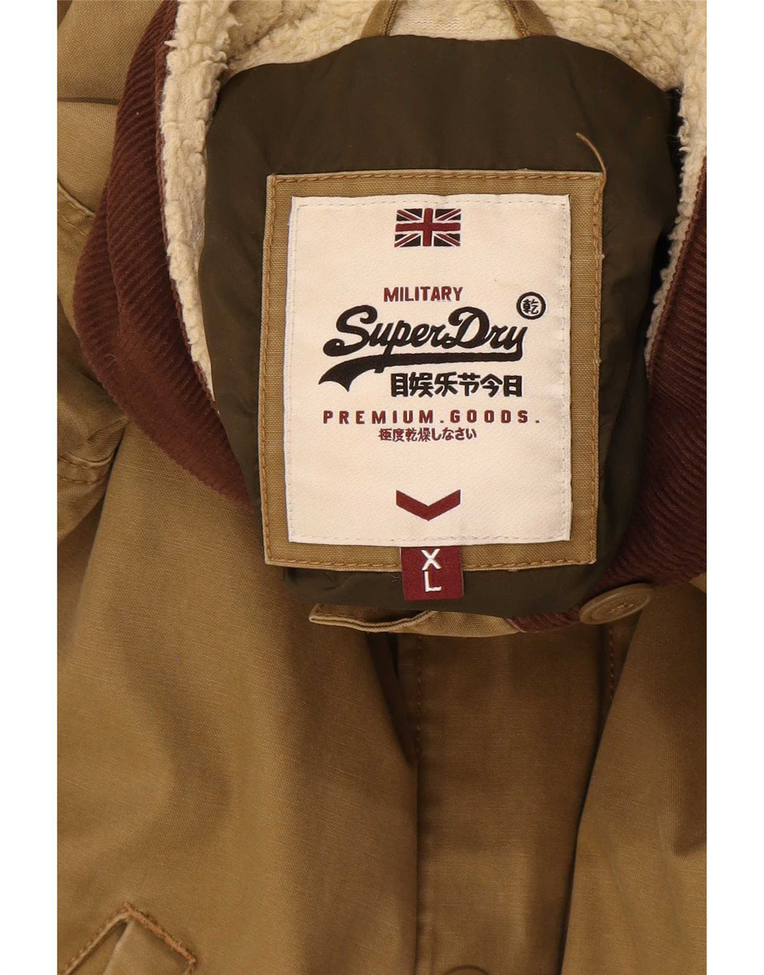 Superdry Bomberjakke til mænd UK 42 XL Khaki Bomuld
