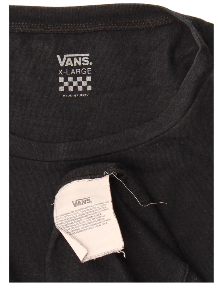VANS Dame T-Shirt Top UK 18 XL Sort Bomuld